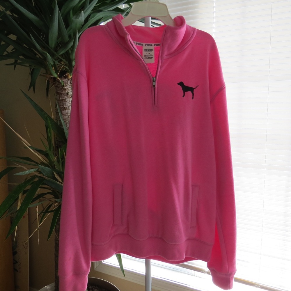 Pink quarter zip sweatshirt
